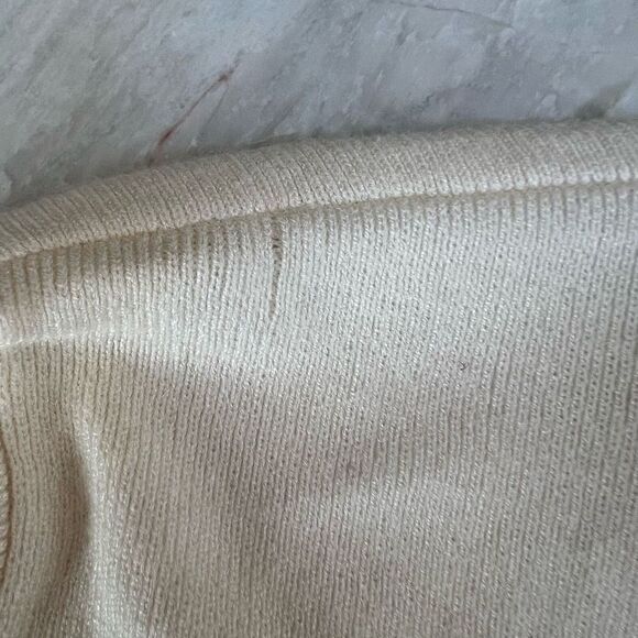 Cali Be 1/2 Zip Cream Pullover Lightweight Sweater Size M - Picture 7 of 9